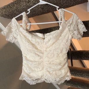Marciano XS white lace off-the-shoulder shirt